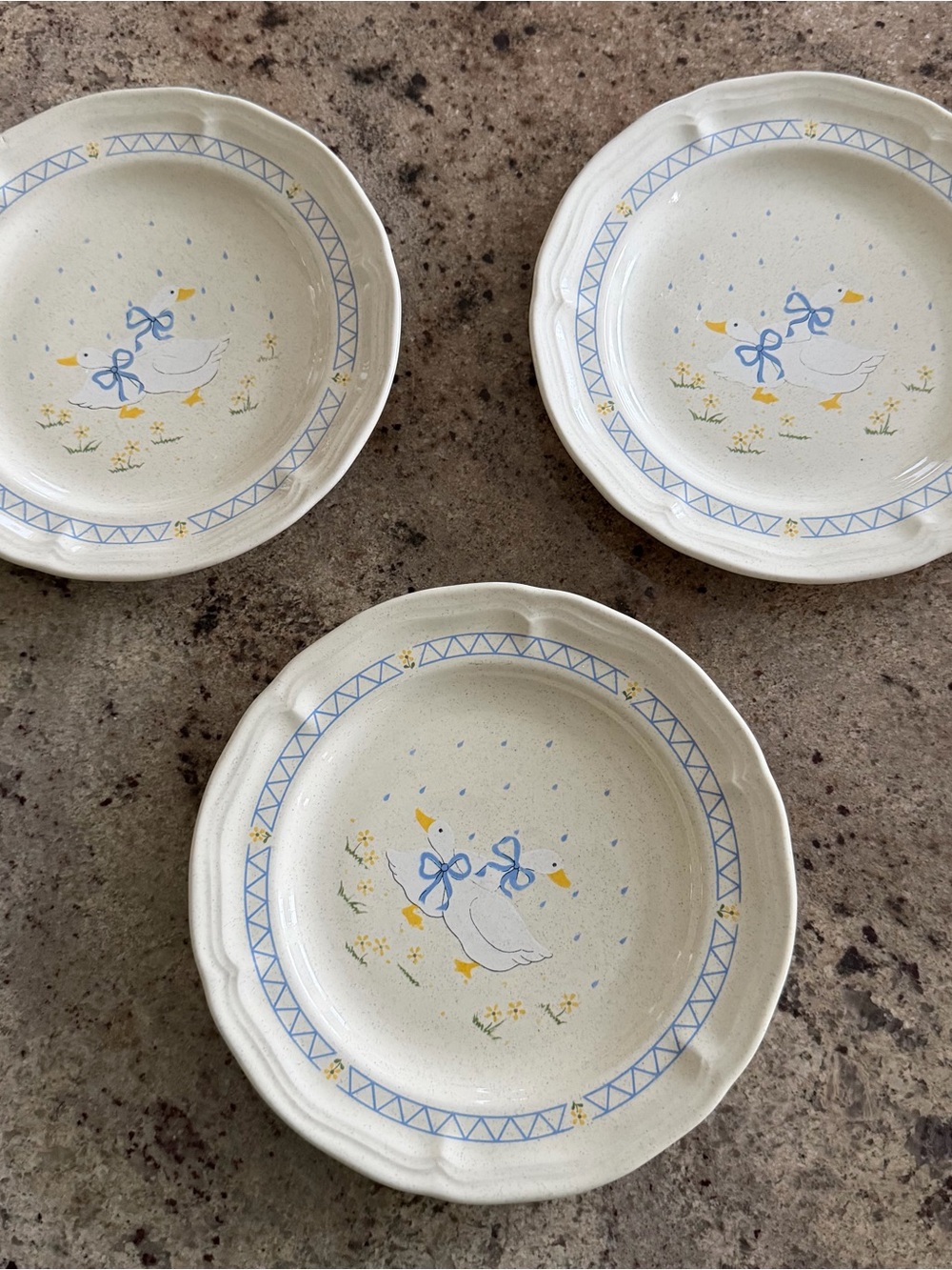 Vintage Anchor Dinnerware Farm Country Salad Plates Set of 3